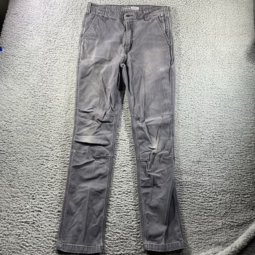 Carhartt Work Pants Mens 32x34 (Fits 32x33) Canvas Rugged Flex Straight Fit